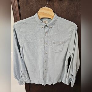 Marine Layer Long Sleeve Selvage Shirt Size XXL Light Blue Waffle Lightweight
